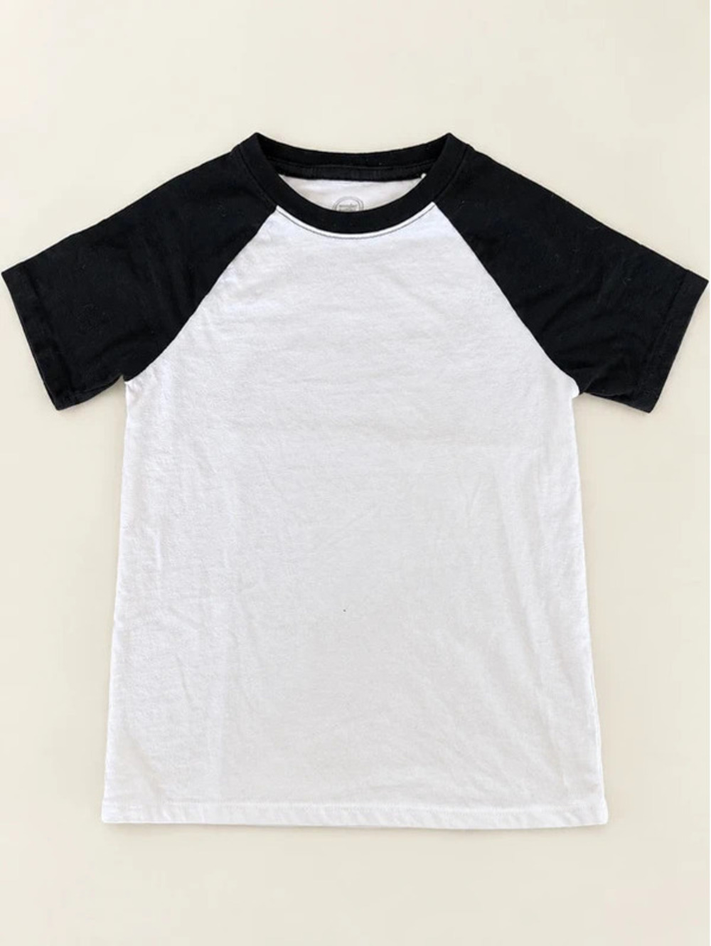 Wonder Nation Kids Medium 8 Black White Raglan Short Sleeve Baseball T-Shirt